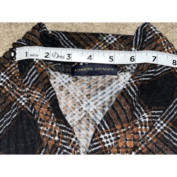 ADRIENNE Vittadini (S) Brown Plaid Dress Dark Academia Velma Knee Length NOTE - Picture 10 of 16
